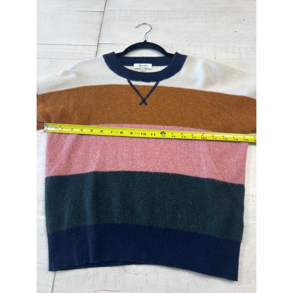 Madewell Womens 100% Cashmere Striped Crewneck Sweater Multi Color Size L - Picture 4 of 7